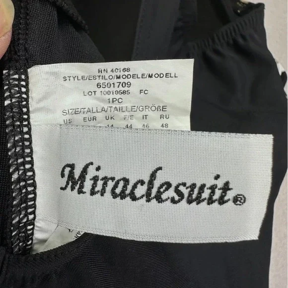 Miraclesuit‎ One Piece Swimsuit Womens 12 Black Sweetheart Neckline Shapewear - Picture 8 of 12